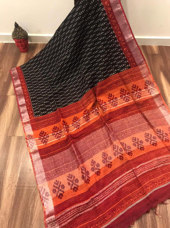 MG 111 Linen Digital Printed Daily Wear Sarees Wholesale Shop In Surat